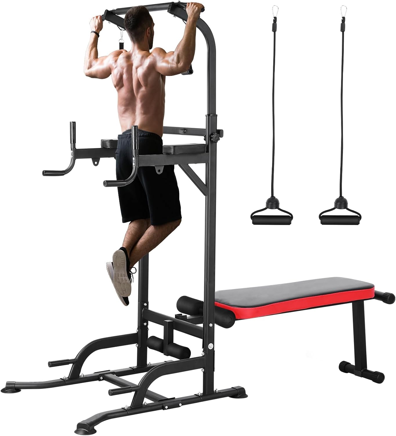 Home Bar Stand - Power Tower with Bench, Pull Up
