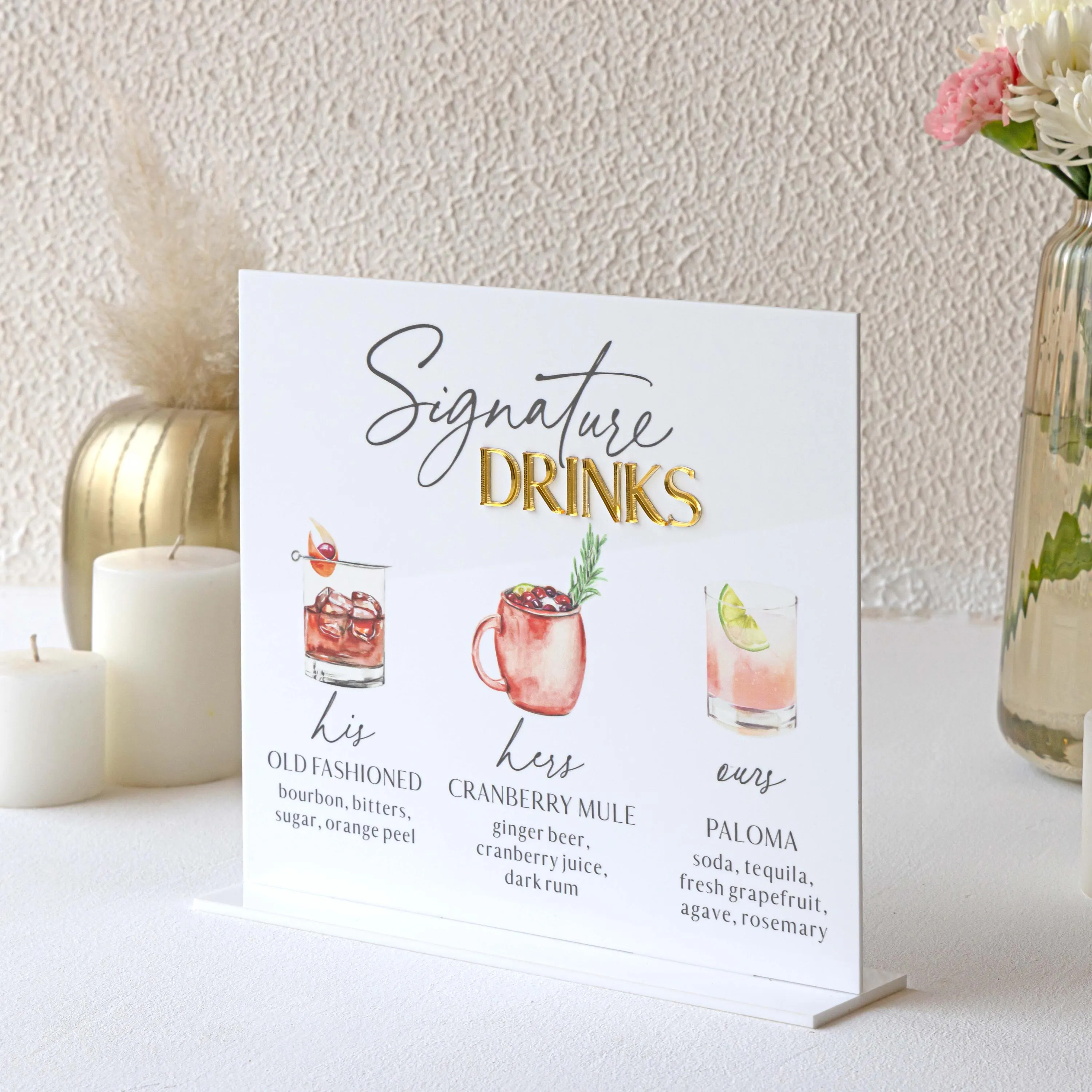 Cocktail Recipe Book - Wedding Signature Drink Sign Wedding Bar