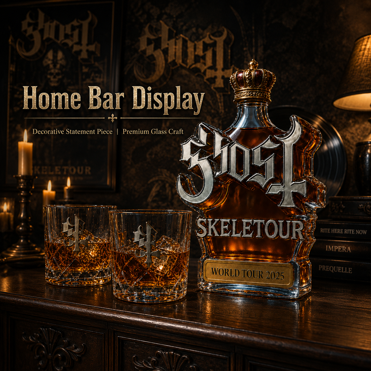 Decanter Globe Set - Ghost Skeletour World Tour 2025 Whiskey