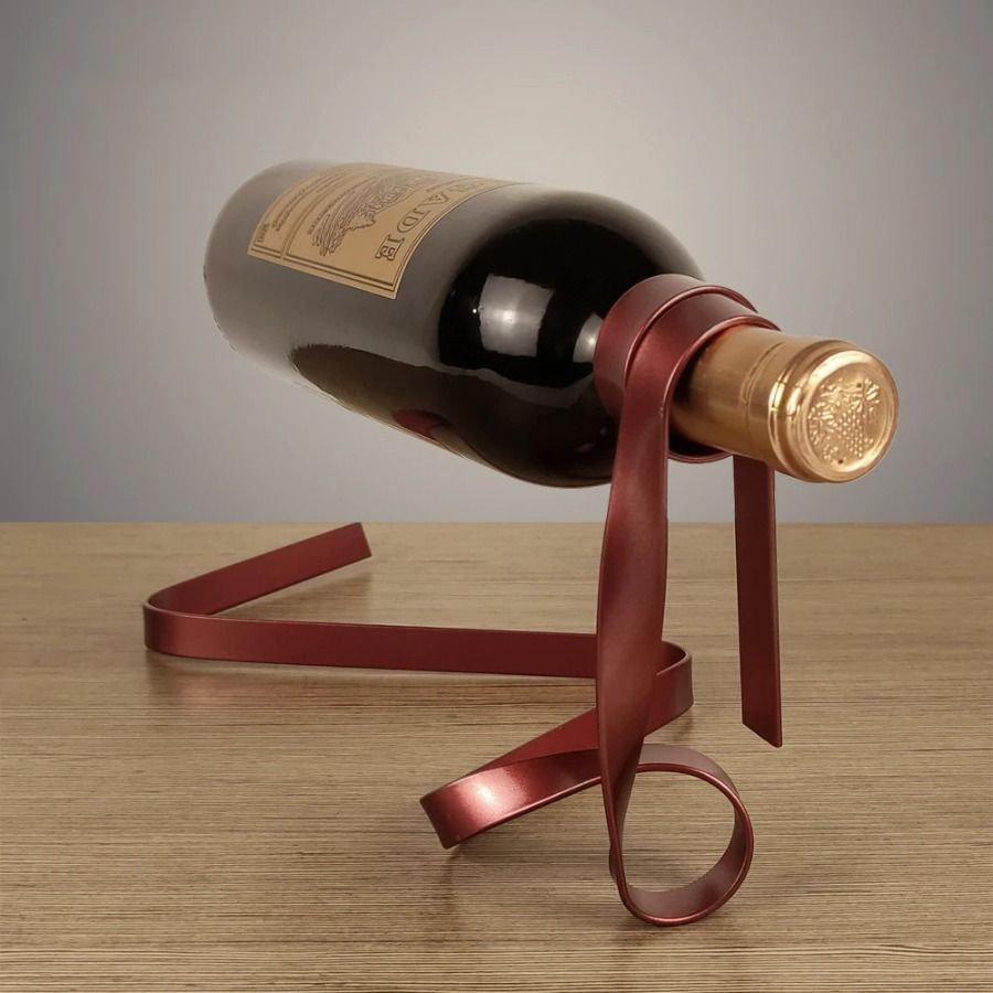 Home Bar Shelf - Colorful Ribbon Iron Wine Bottle Holder,