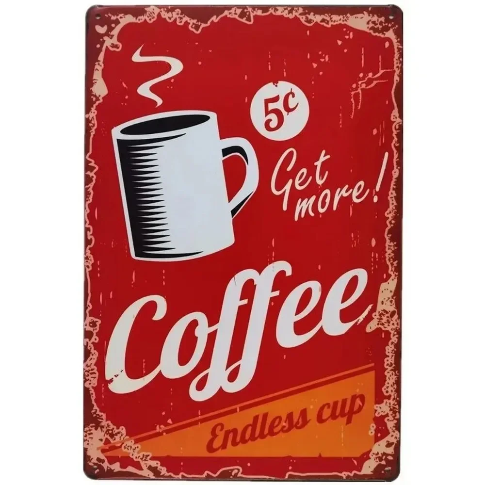 Plaque Metal Signs Drink Coffe - Home Bar Cafe recension och pris