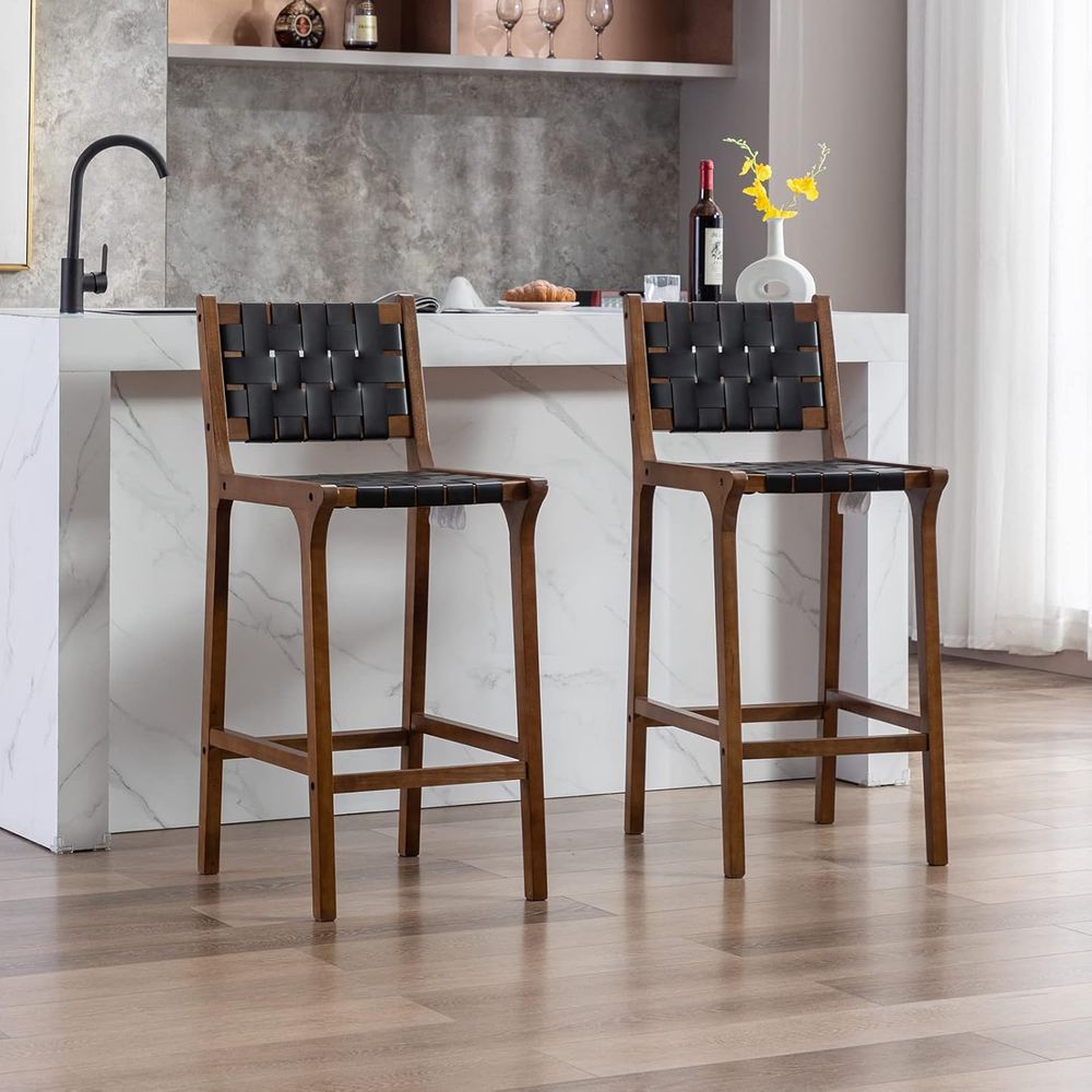 Set of 2 Wooden Bar Stools, Bl - Home Bar Stools recension och pris