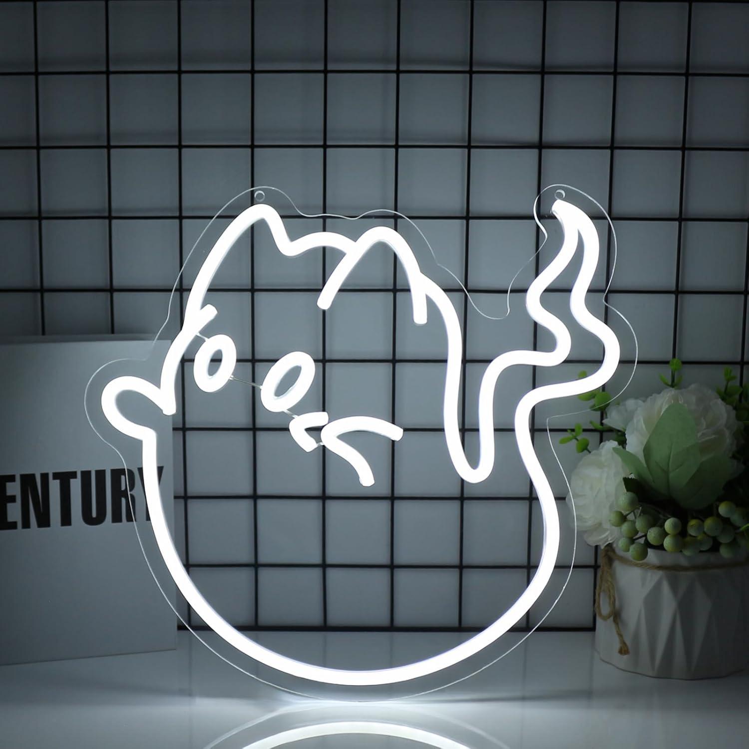 Cat Ghost Neon Sign USB Powere - Home Bar Signs recension och pris