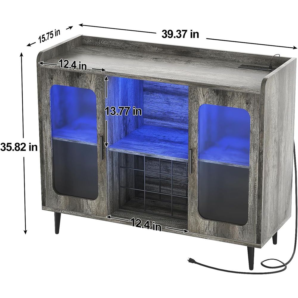 Wine Bar Cabinet with Power Ou - Home Bar And Cabinet recension och pris