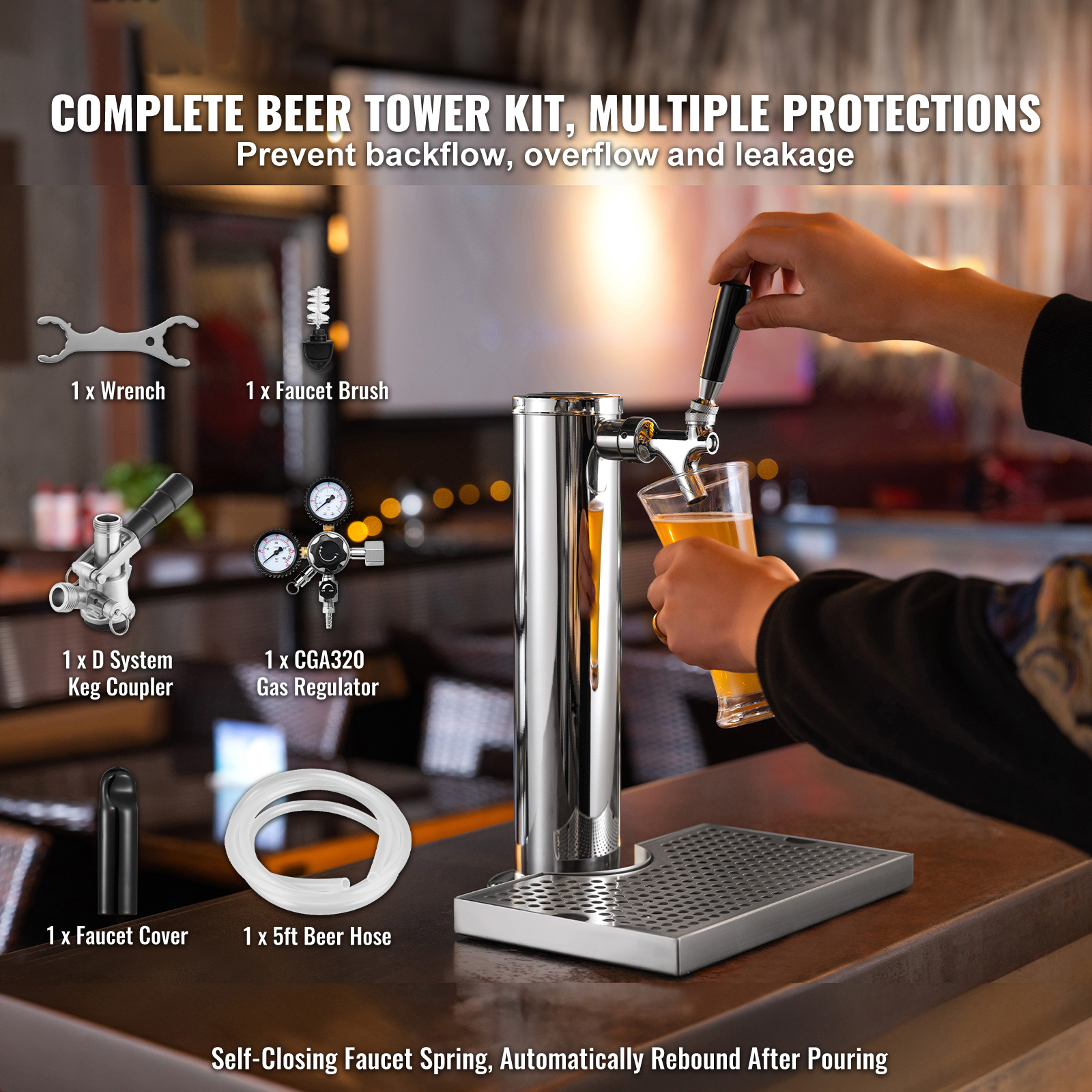 Stainless Steel Single-Tap Bee - Home Bar Setup Kit recension och pris