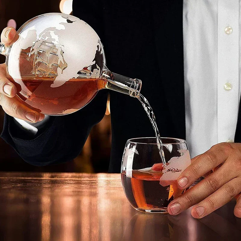 Globe Whiskey Decanter Set Lea - Decanter Globe Set recension och pris