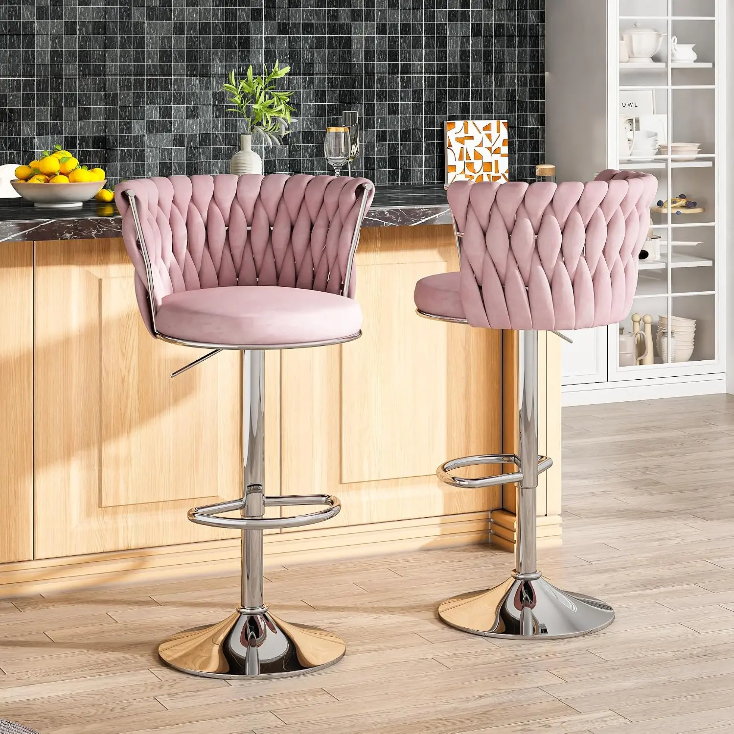 Velvet Bar Stools Set Of 2, Sw - Home Bar Stools recension och pris