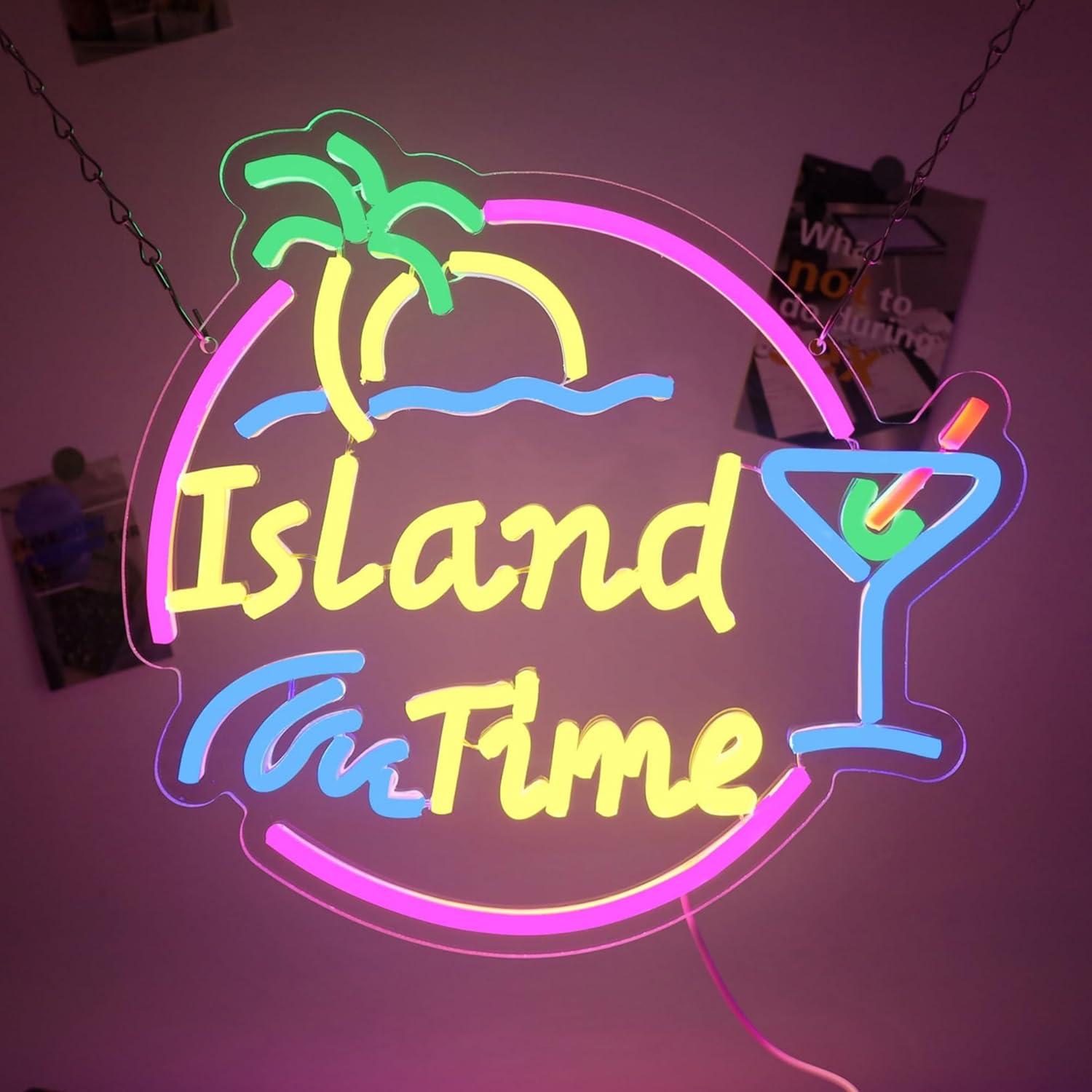 Island Time Neon Sign LED Ligh - Home Bar Signs recension och pris