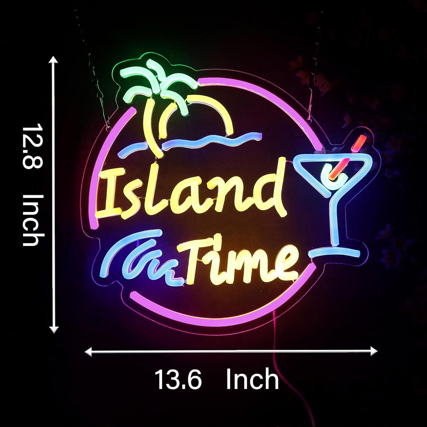 Island Time Neon Sign LED Ligh - Home Bar Signs recension och pris