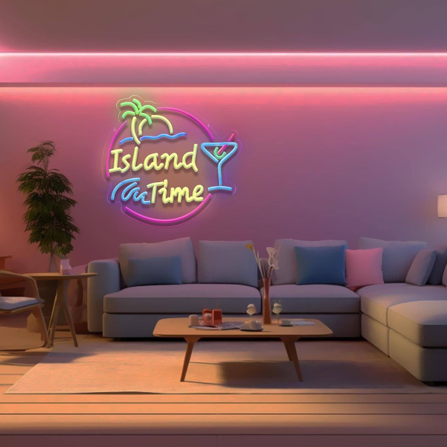 Island Time Neon Sign LED Ligh - Home Bar Signs recension och pris