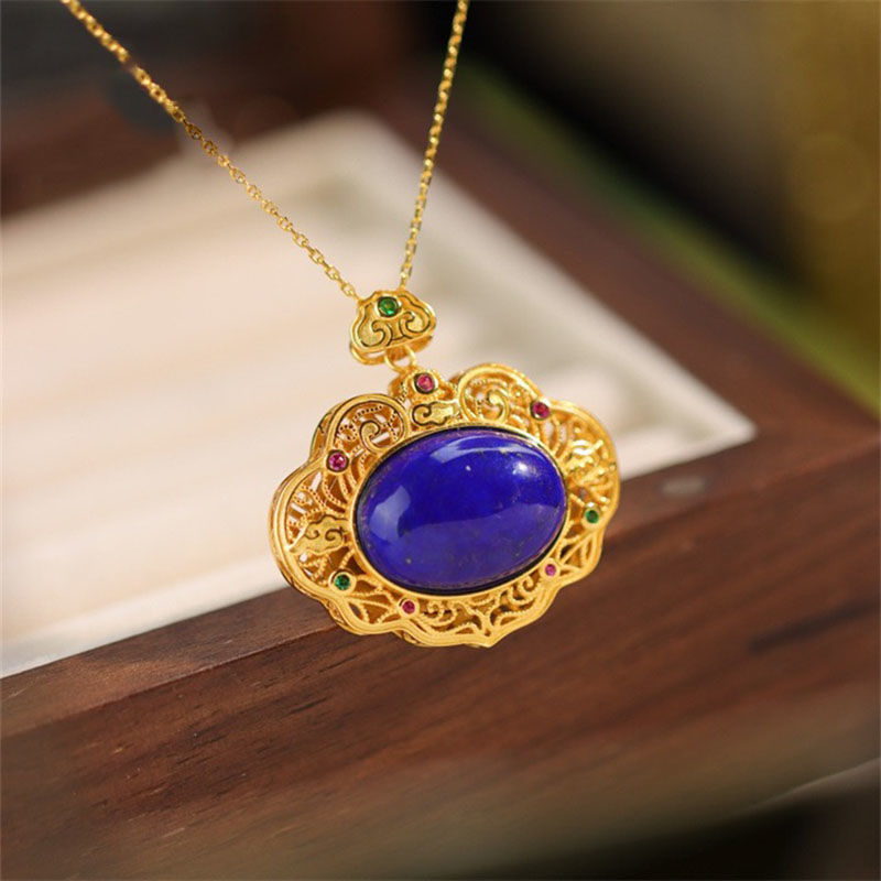 Classical lapis lazuli necklac - Bar Cart Gold recension och pris