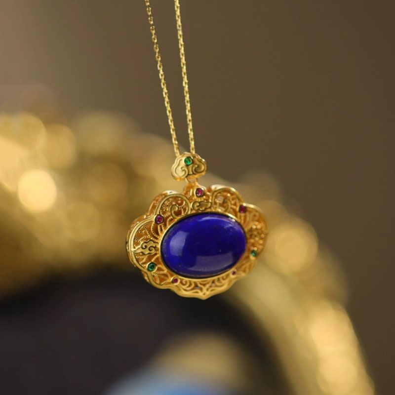 Classical lapis lazuli necklac - Bar Cart Gold recension och pris