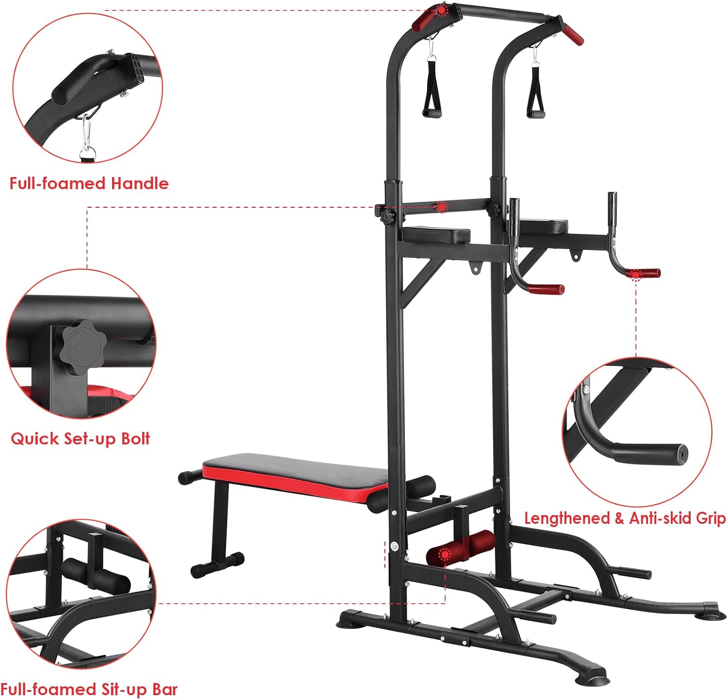 Power Tower with Bench, Pull U - Home Bar Stand recension och pris