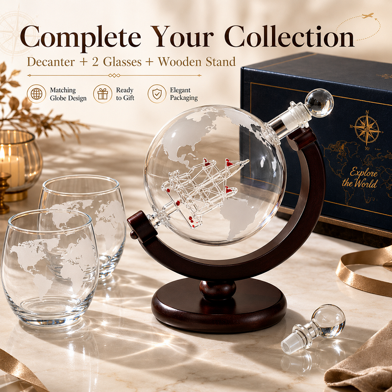 Globe Whiskey Decanter Set wit - Decanter Globe Set recension och pris