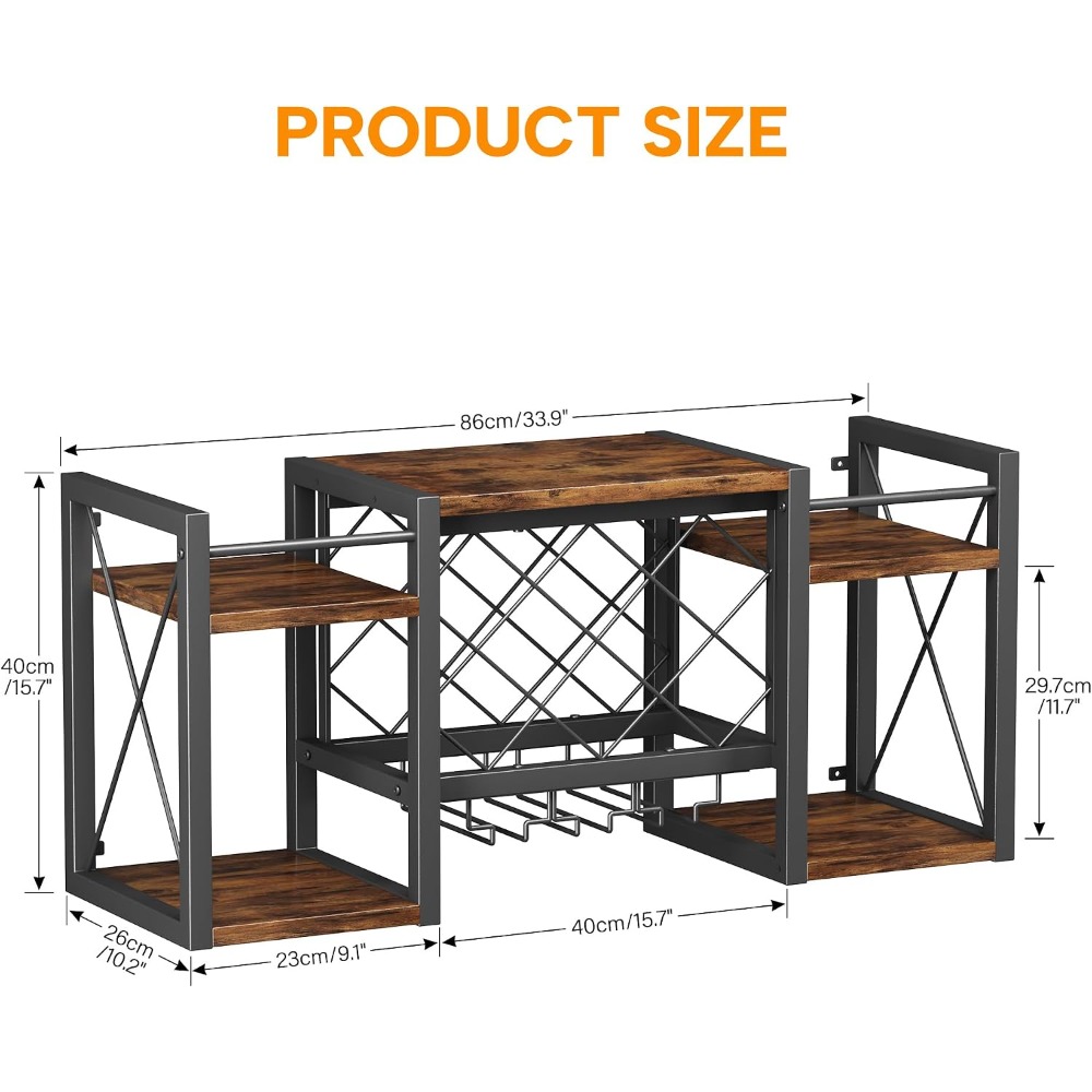 Wall Mounted Wine Rack with Gl - Home Bar Shelf recension och pris