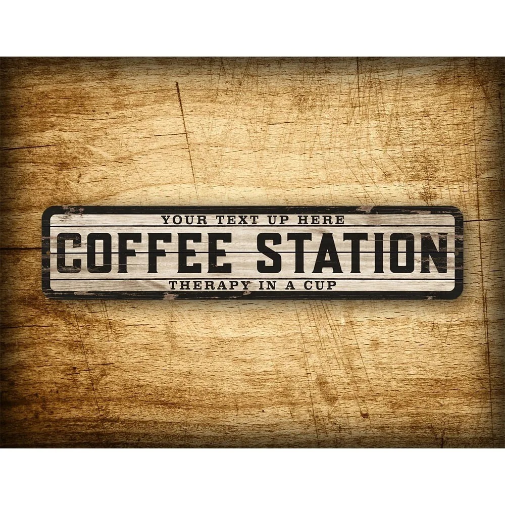 Custom Text Logo Weathered Woo - Home Bar Cafe recension och pris