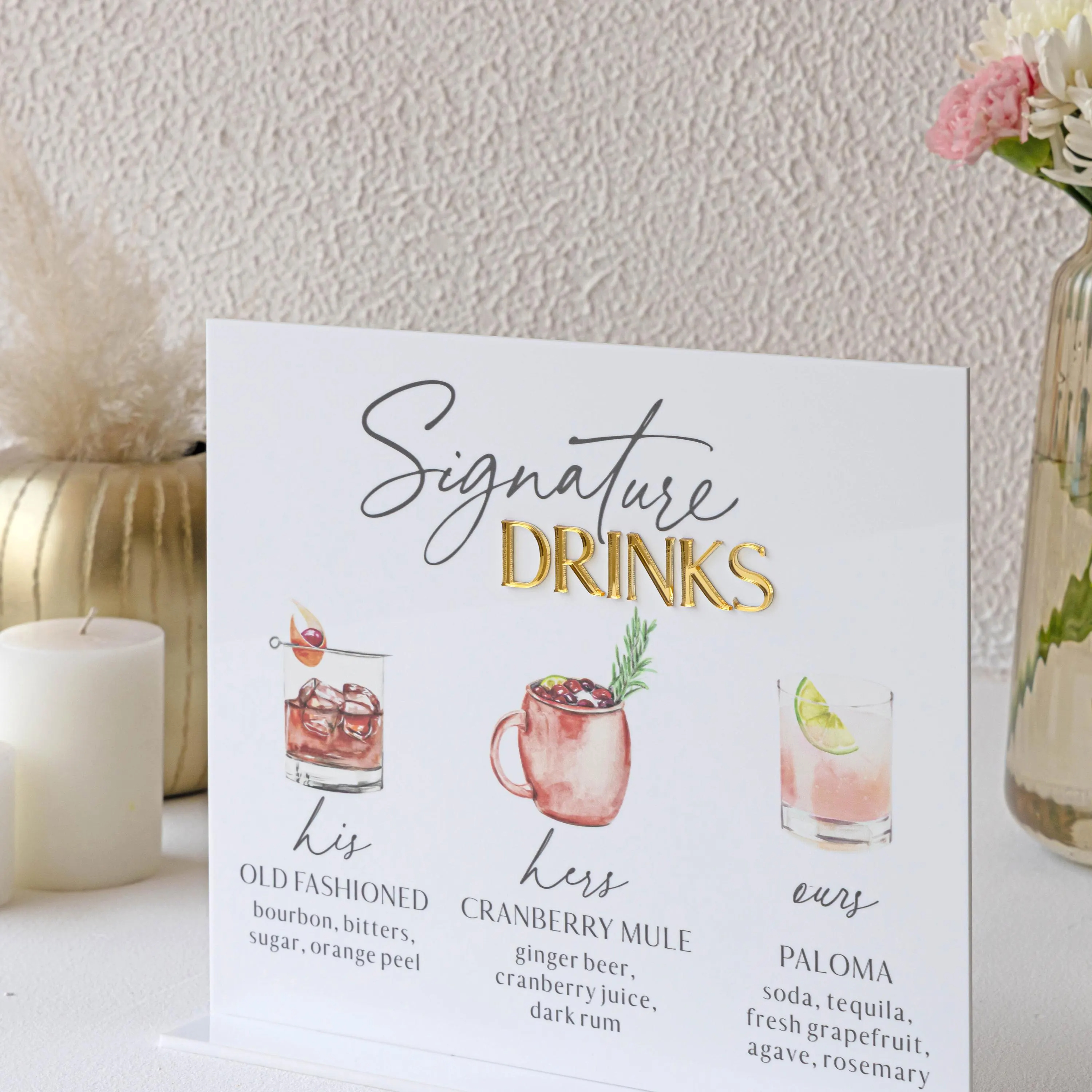 Wedding Signature Drink Sign W - Cocktail Recipe Book recension och pris