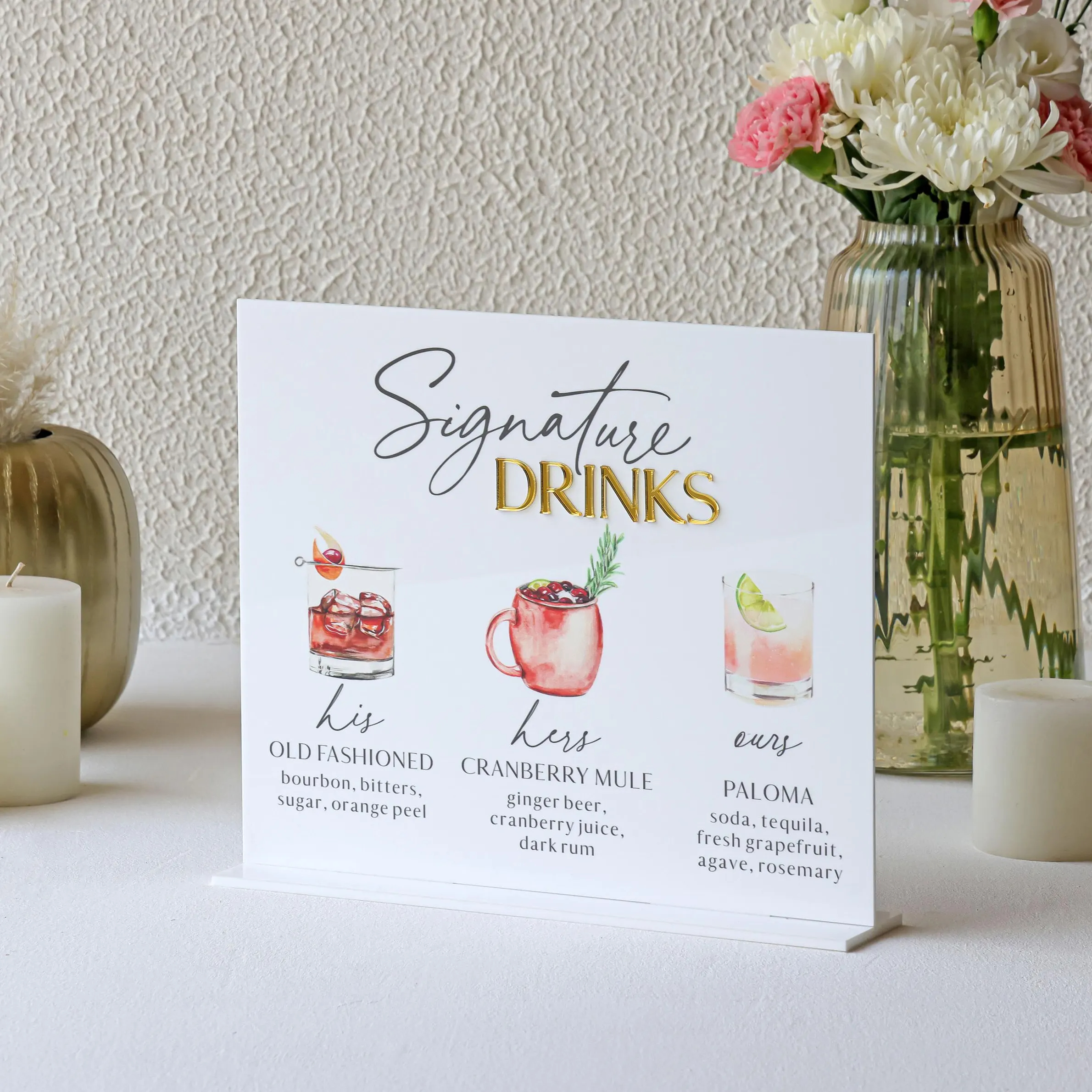 Wedding Signature Drink Sign W - Cocktail Recipe Book recension och pris