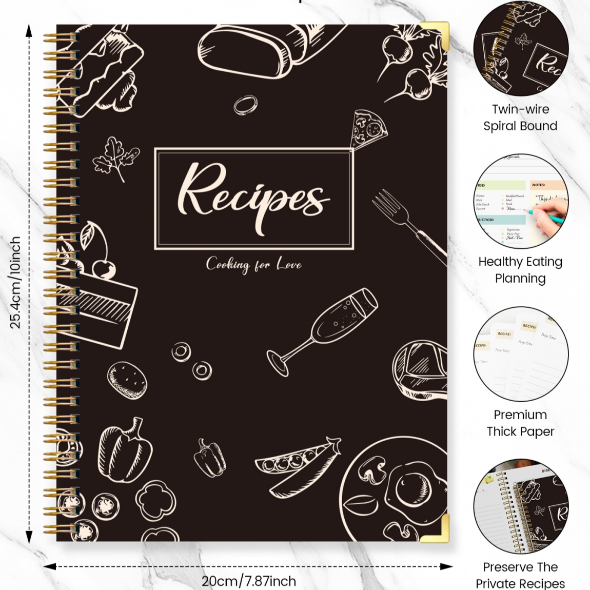 Recipe Journal Notebook with S - Cocktail Recipe Book recension och pris