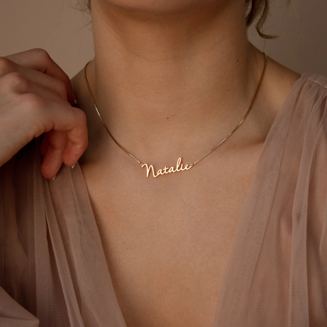 Personalised Gold Name Necklac - Bar Cart Gold recension och pris