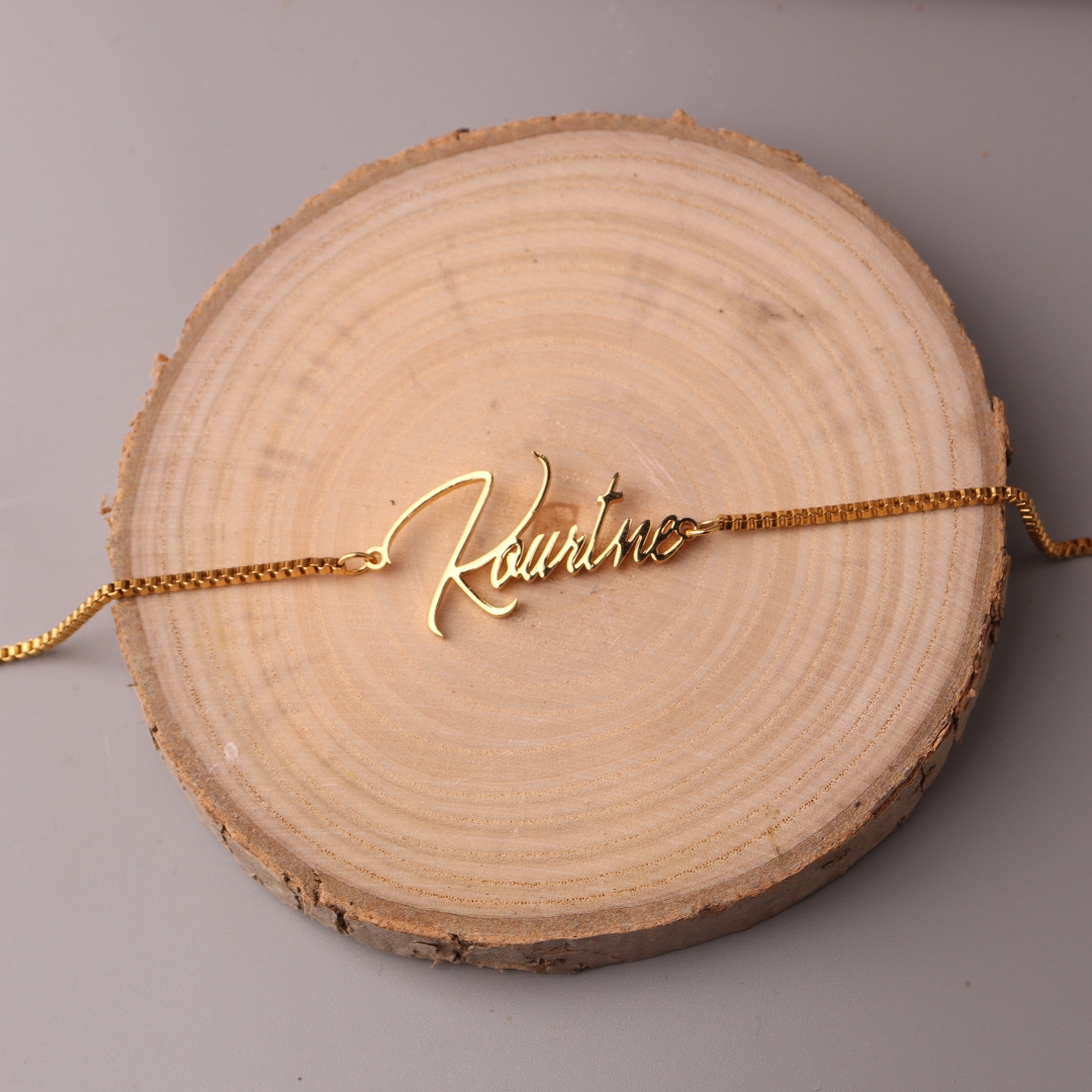 Personalised Gold Name Necklac - Bar Cart Gold recension och pris