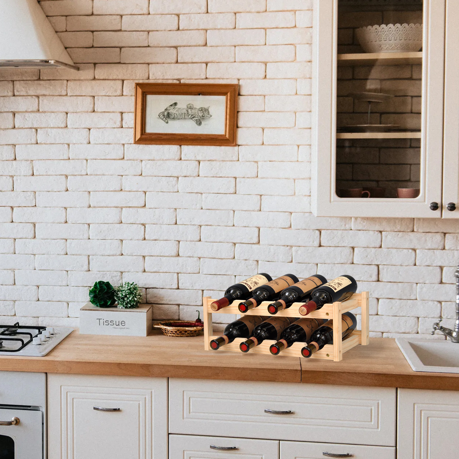 Wooden Double Layer Red Wine R - Home Bar Stand recension och pris