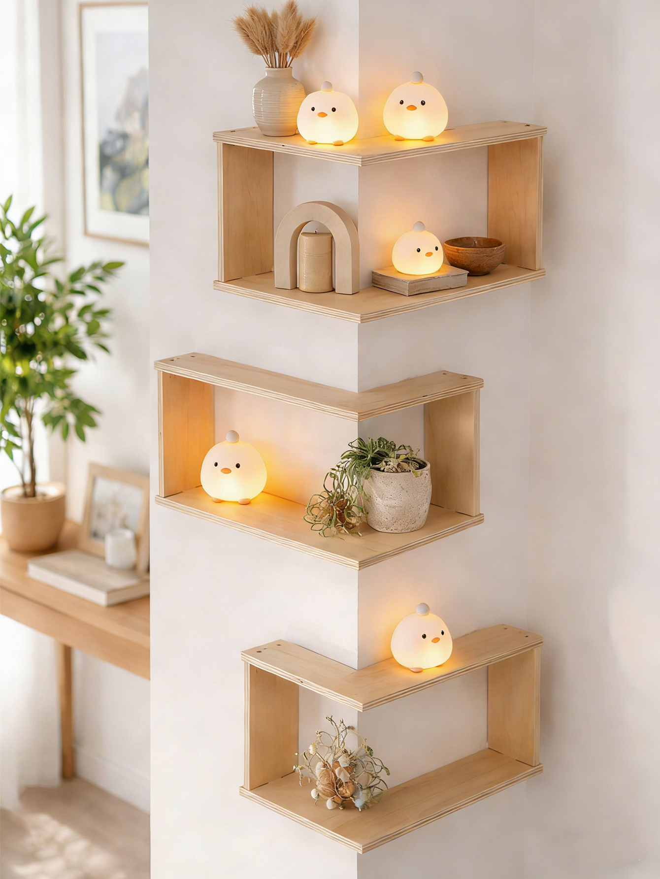 Corner Floating Wooden Shelves - Home Bar Shelf recension och pris