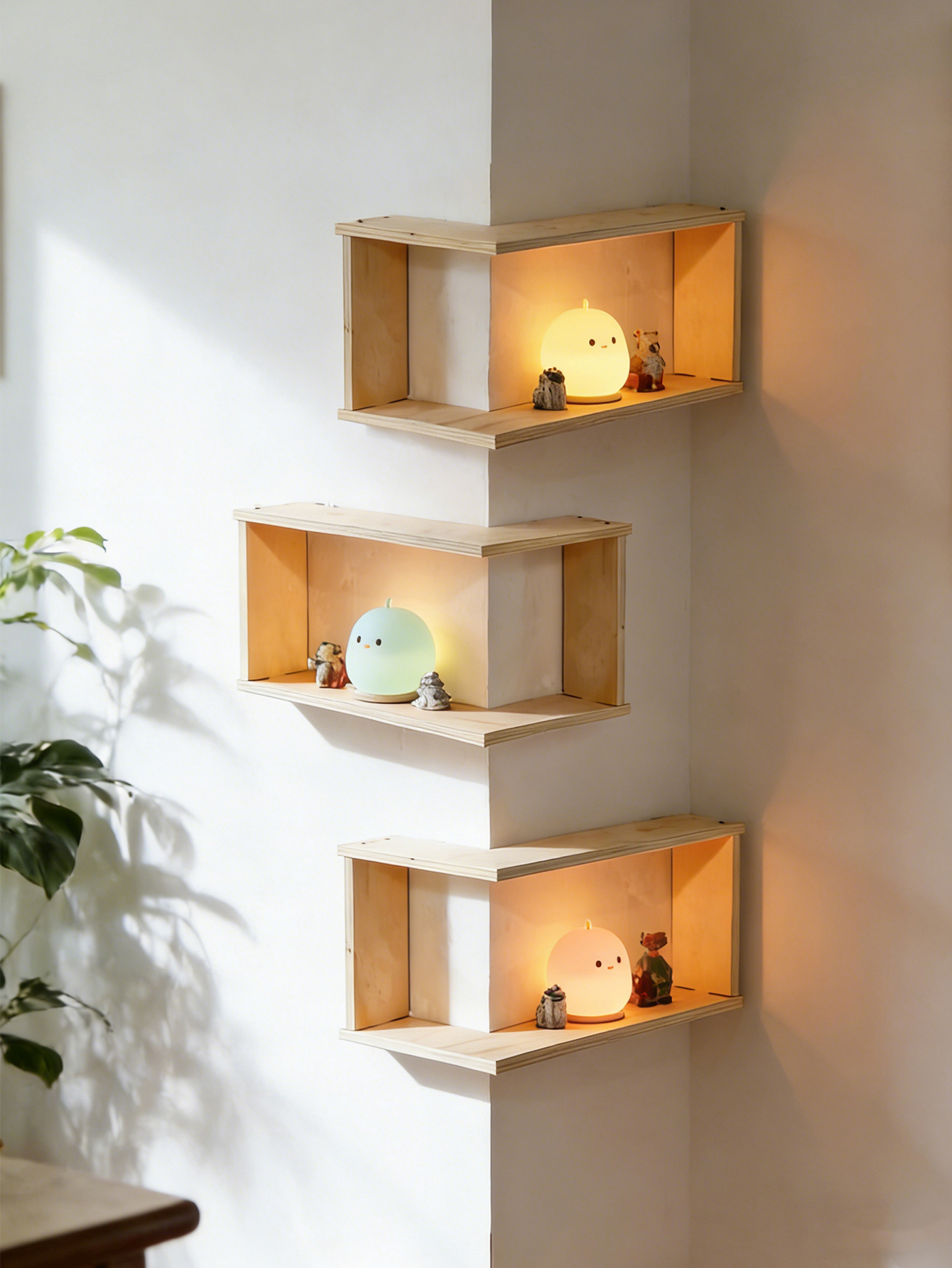 Corner Floating Wooden Shelves - Home Bar Shelf recension och pris