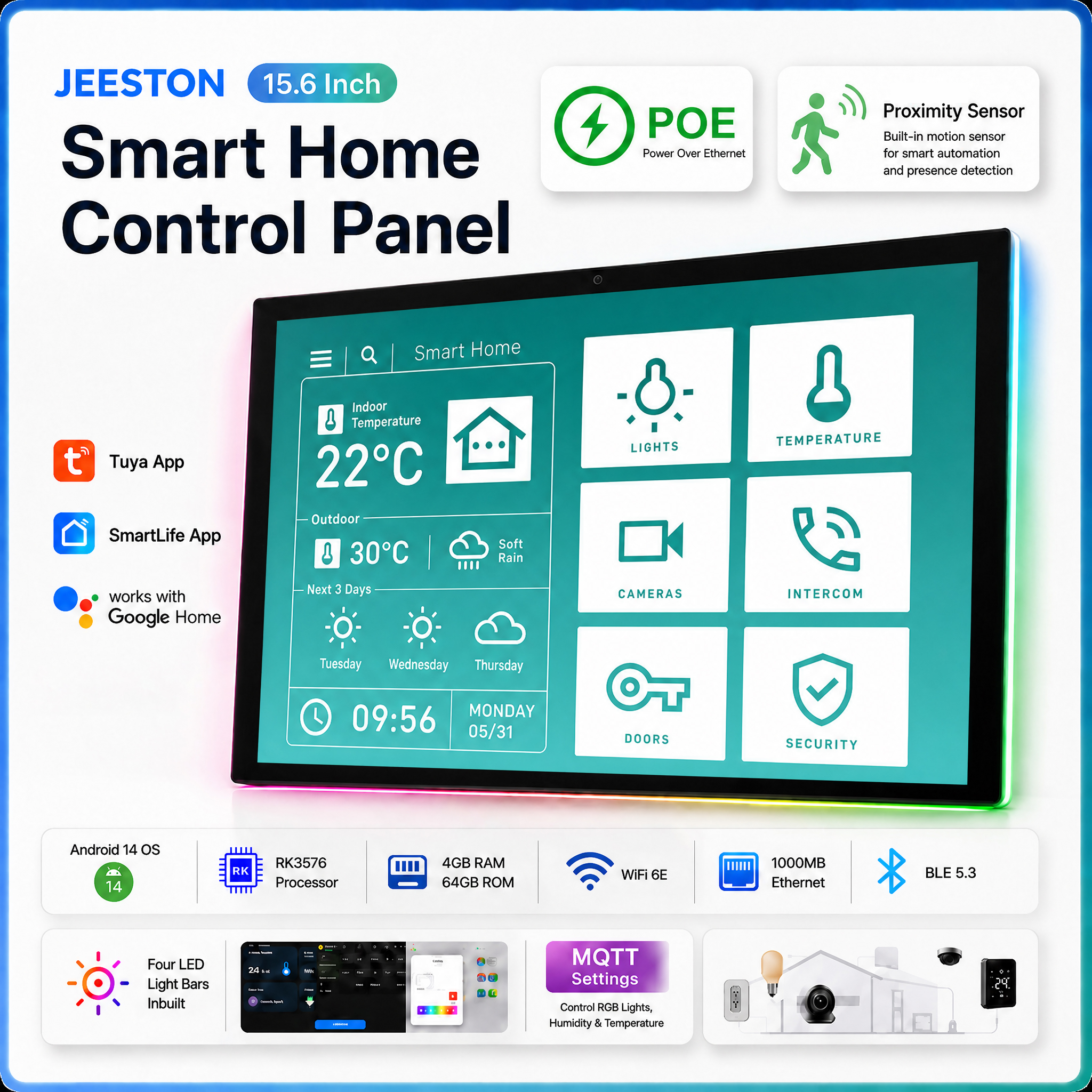 15.6 Inch Android 14 Smart Hom - Home Bar Android recension och pris