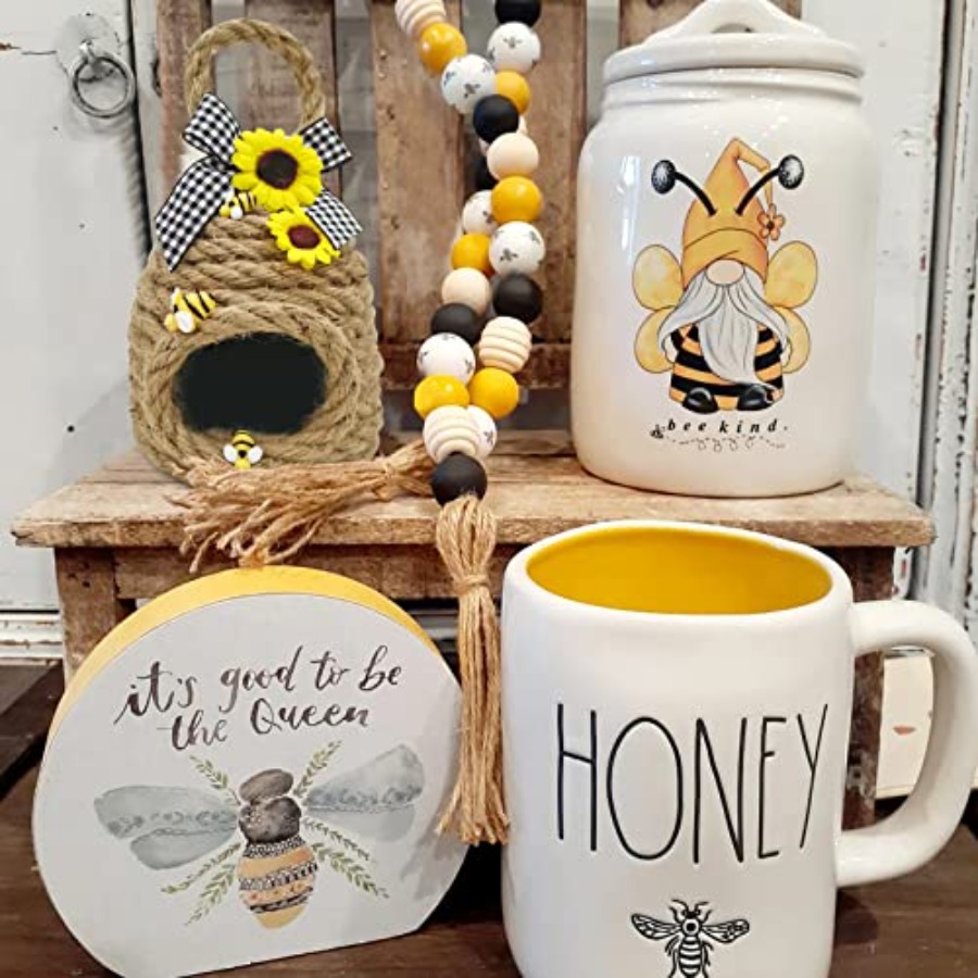 Mini Beehive Farmhouse Bee Tie - Home Bar Shelf recension och pris