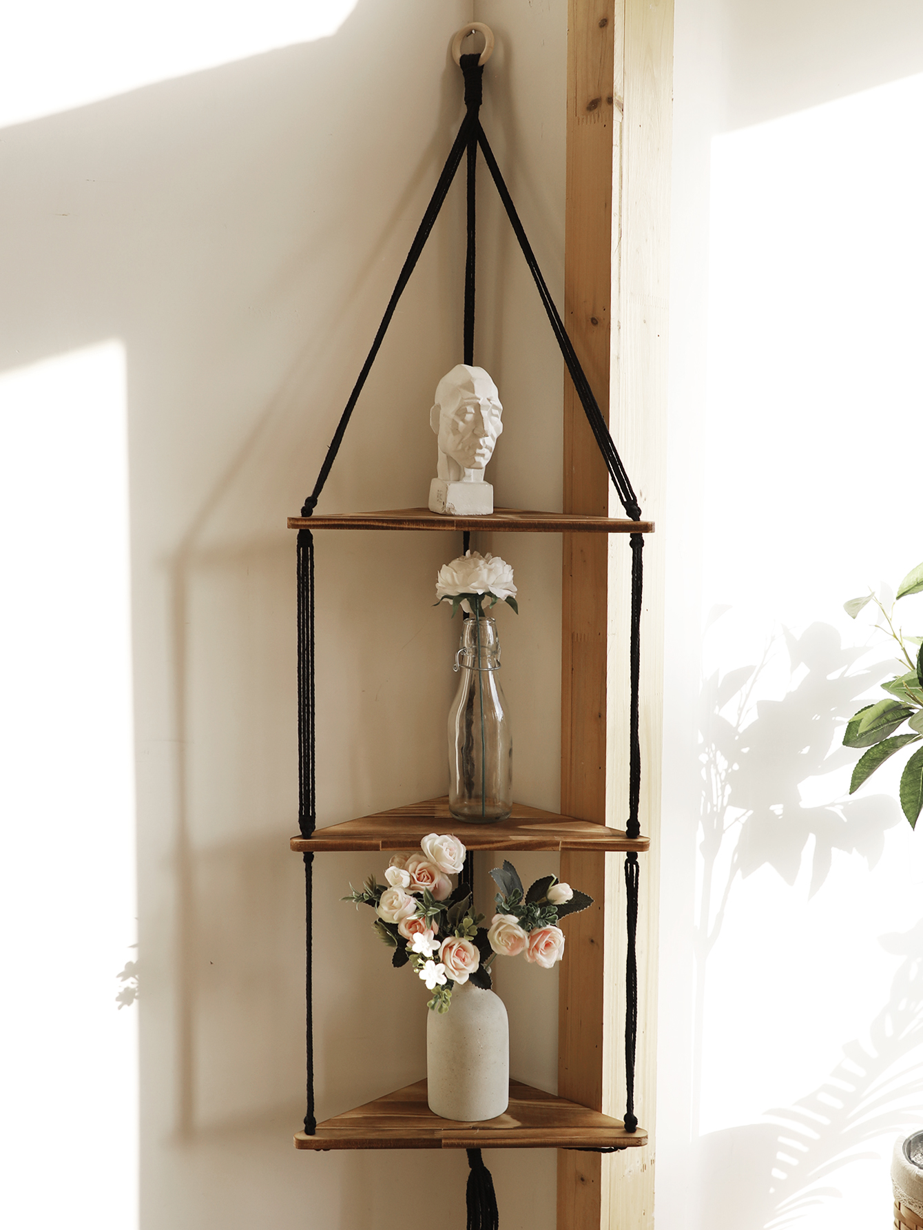 Wooden Corner Shelf Wall Decor - Home Bar Shelf recension och pris