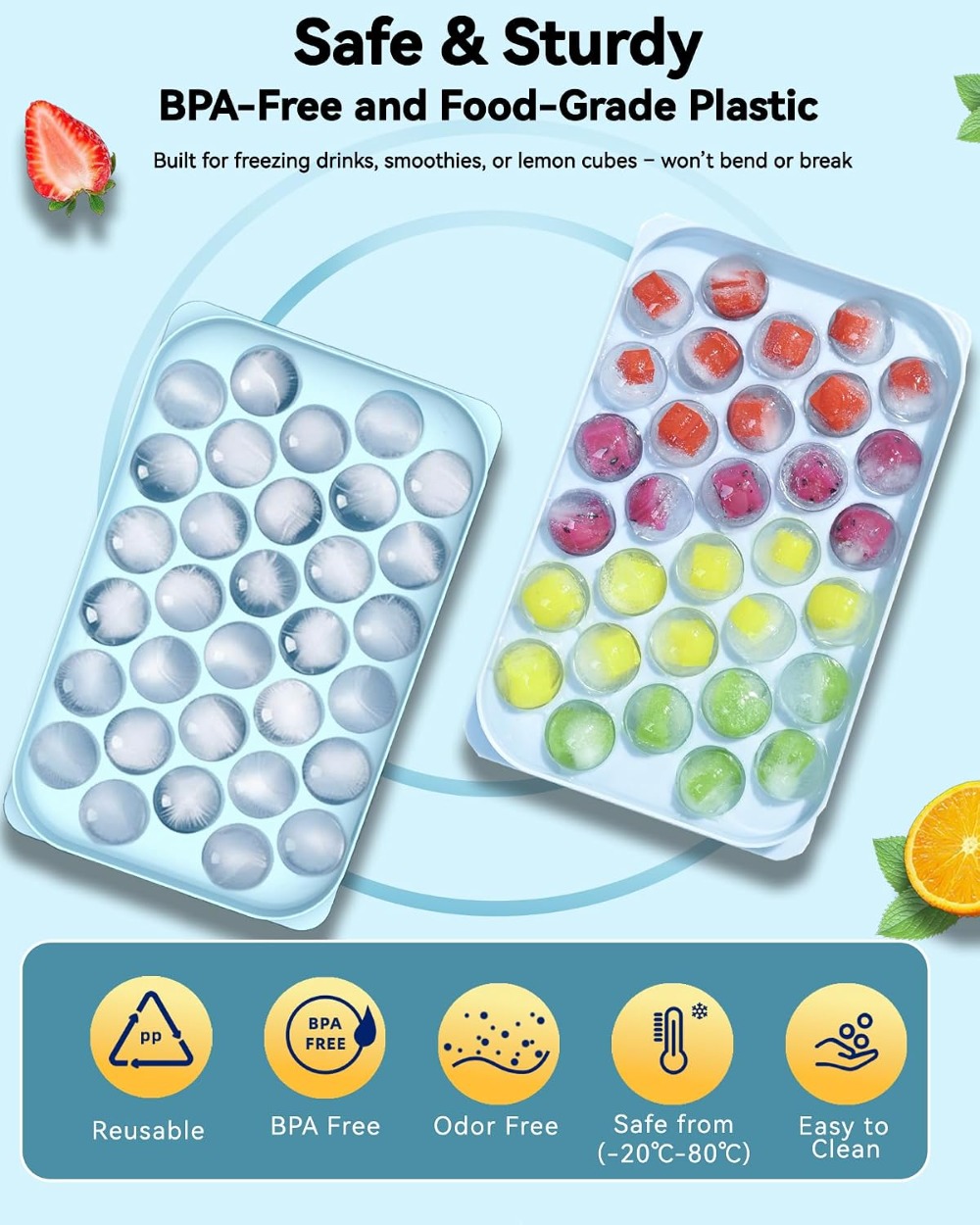 Mini Ice Ball Trays with Lid & - Ice Mold Sphere recension och pris