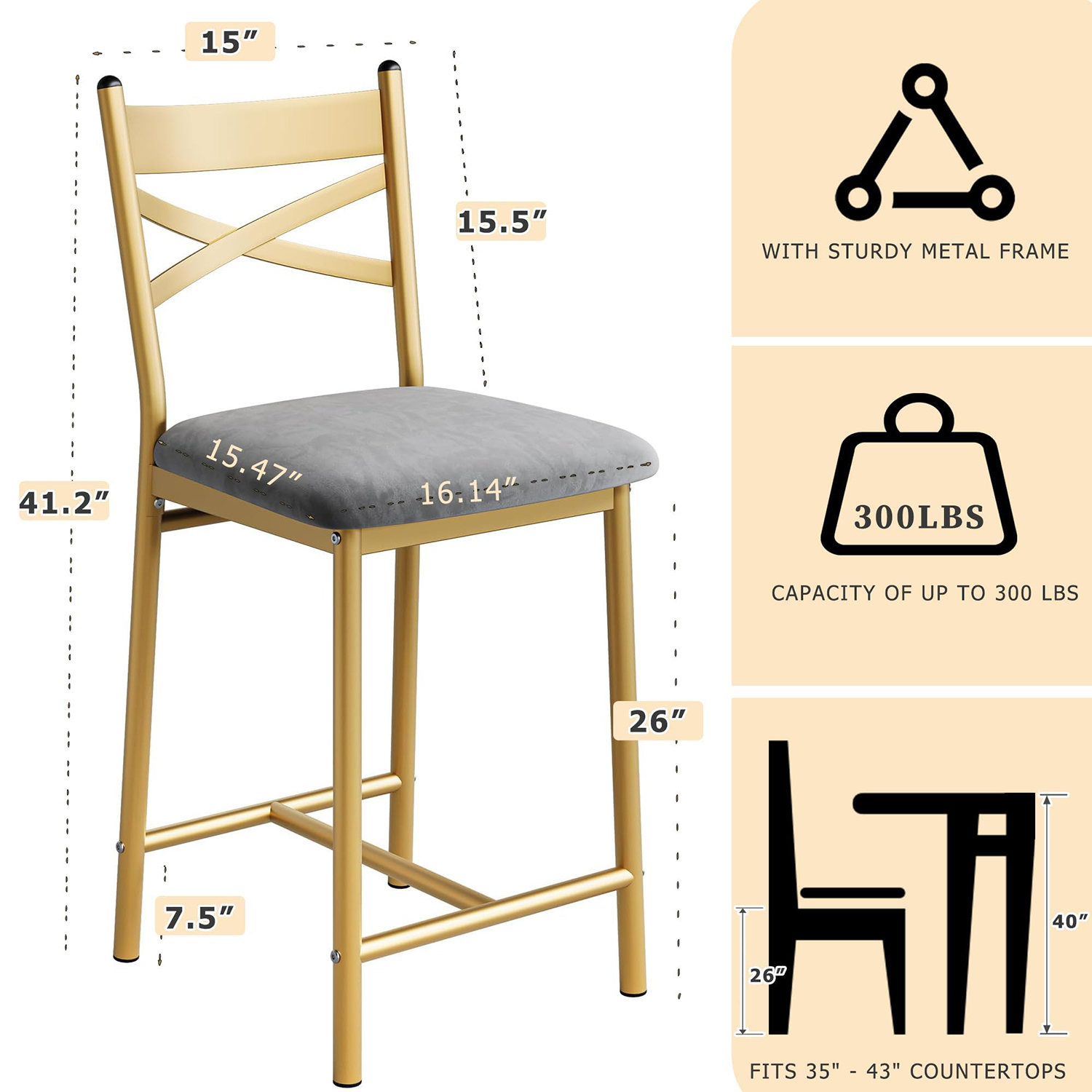 26 Inch Bar Stools Set Of 2, C - Home Bar Stools recension och pris