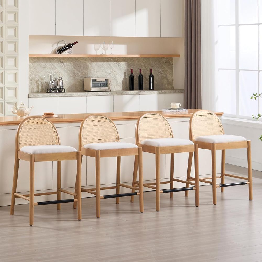 Set of 4 26 Inch Rattan Bar St - Home Bar Stools recension och pris