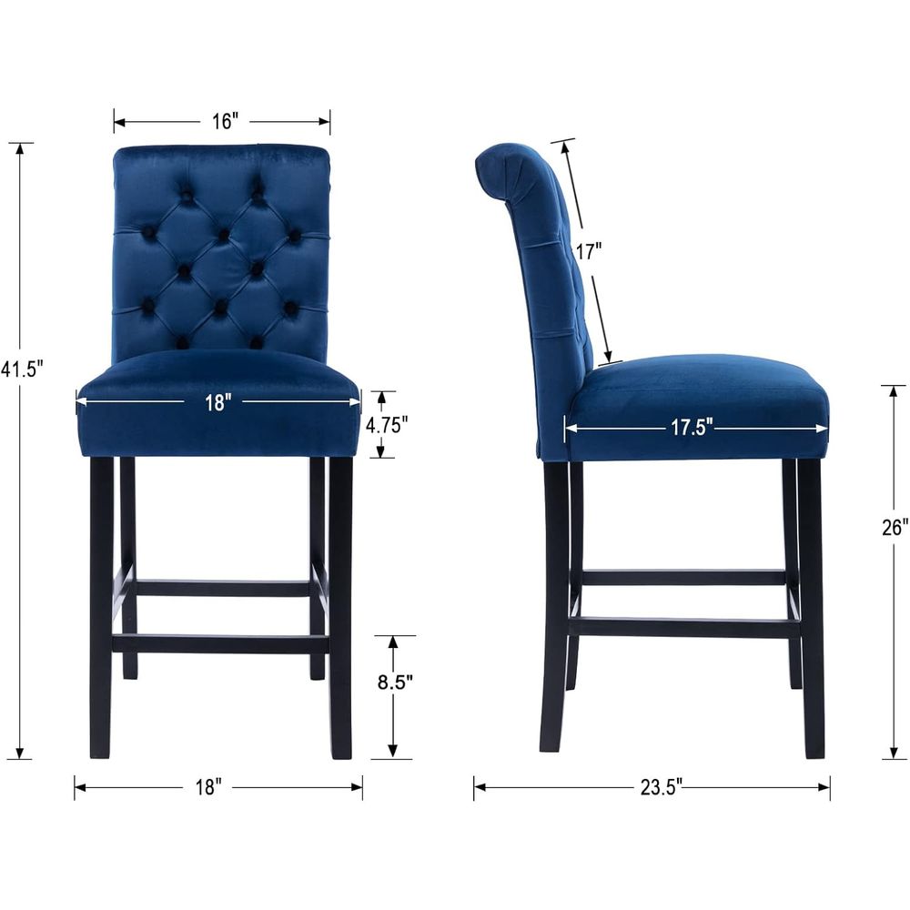 Pair of 26 Velvet-Padded Count - Home Bar Stools recension och pris