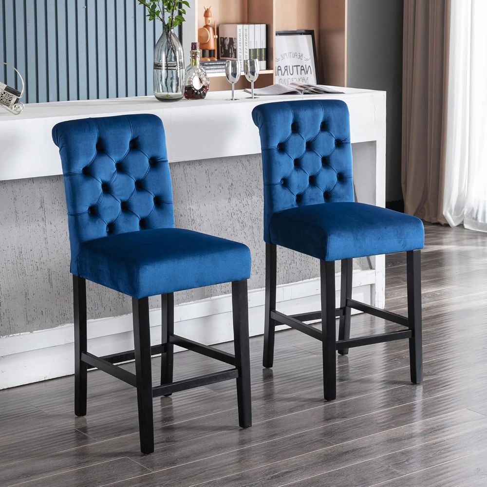 Pair of 26 Velvet-Padded Count - Home Bar Stools recension och pris