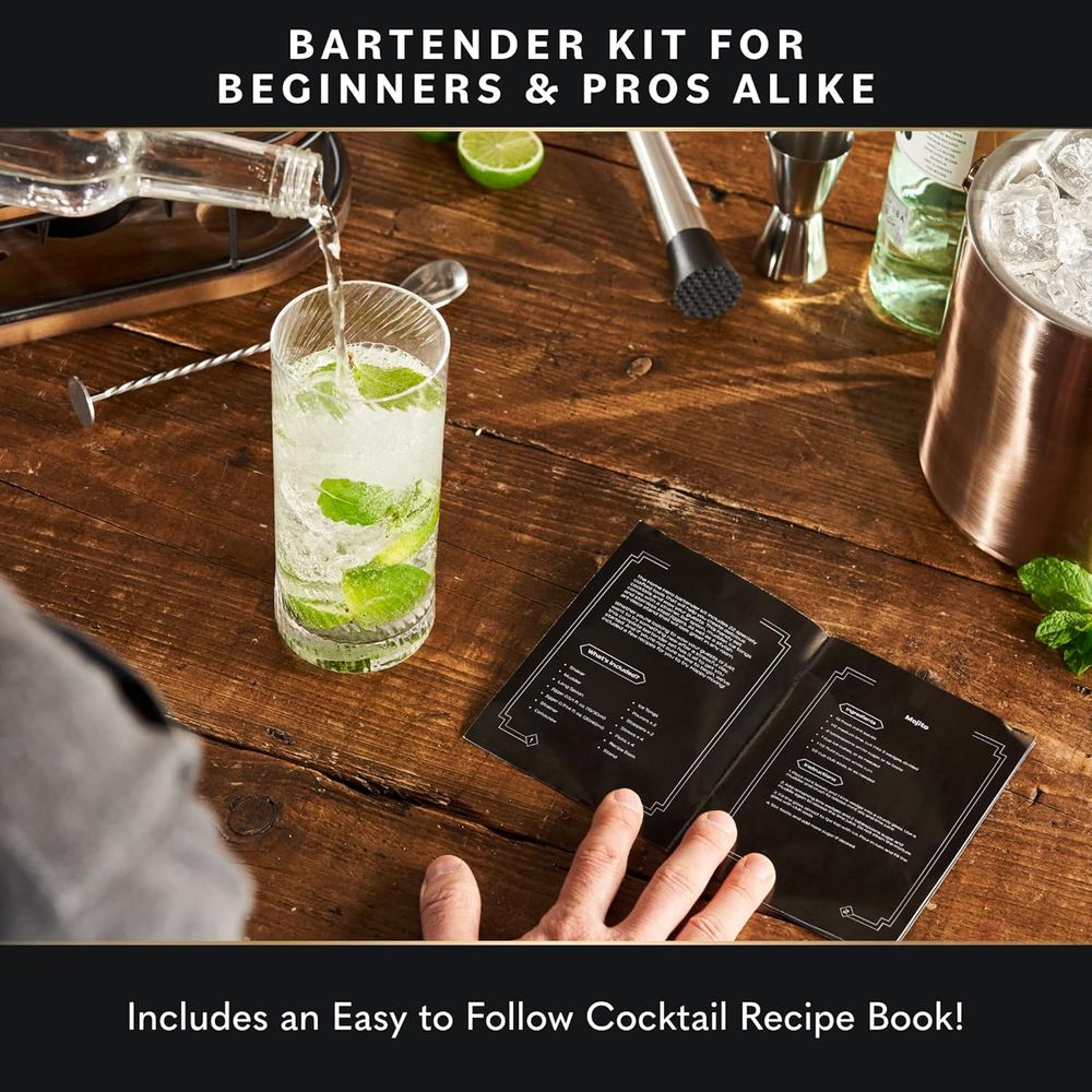 22-Piece Cocktail Shaker Set w - Cocktail Recipe Book recension och pris